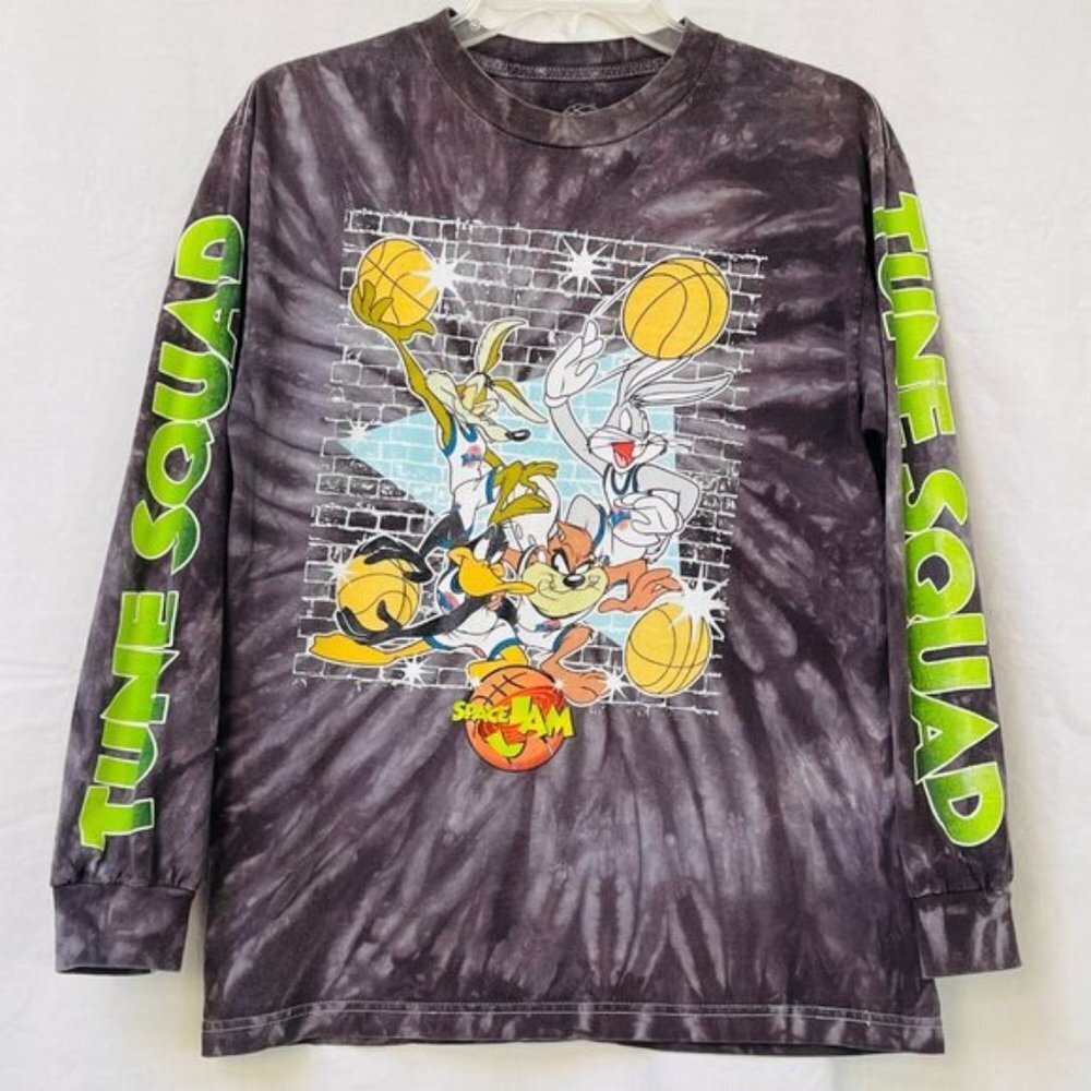 Space Jam Looney Tunes Top Womens Medium Long Sleeves Cotton Pullover Basketball